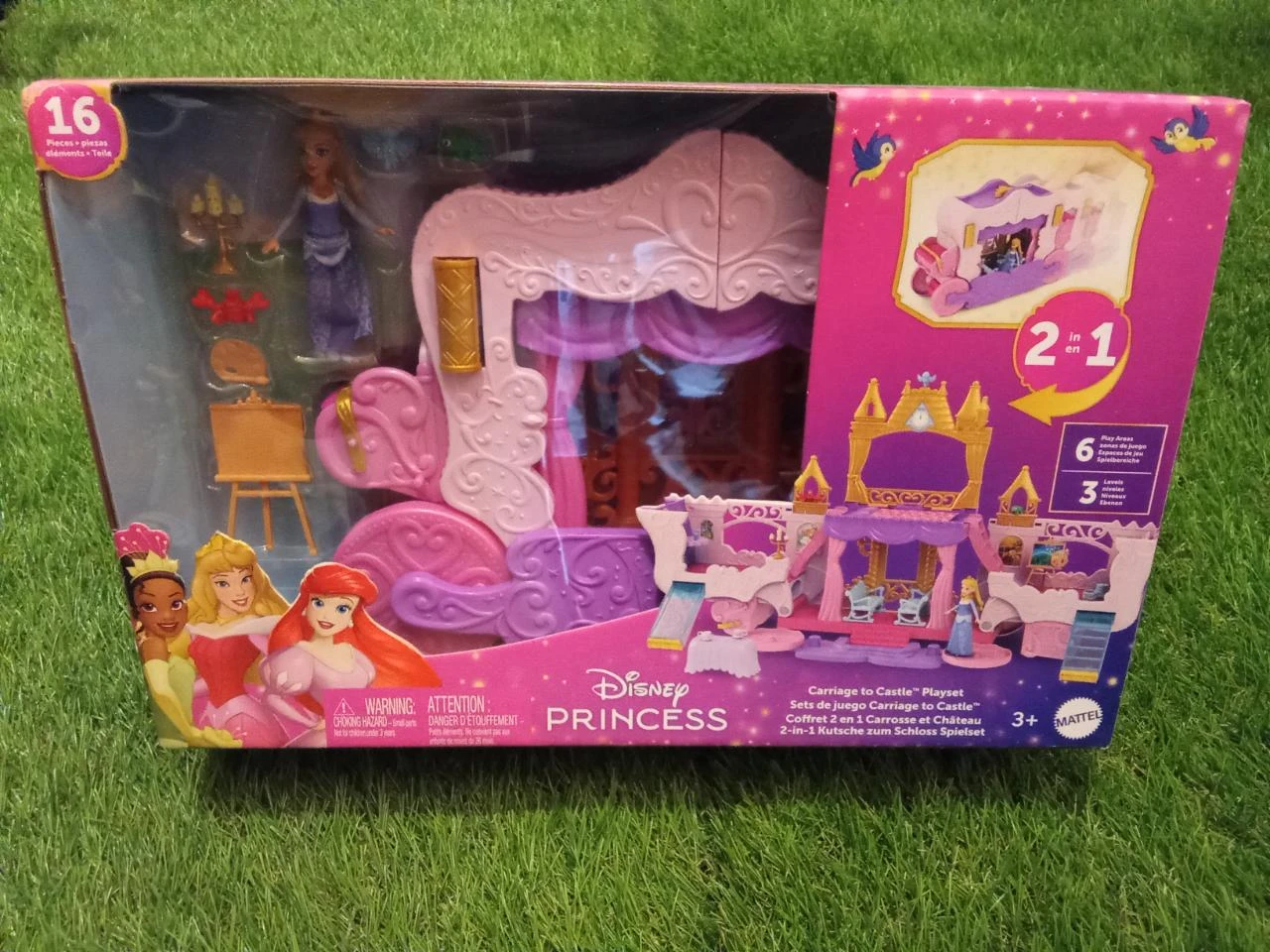 Coffret neuf sous emballage Disney 2 en 1 château + carosse princesse